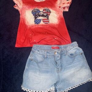 Guess Red and Light Blue Denim Combo